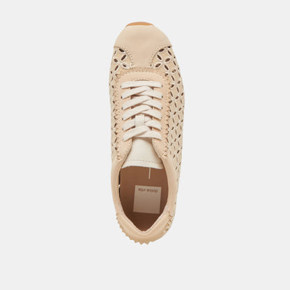 DANIE EYELET PERF SNEAKERS LT NATURAL RAFFIA | Dolce Vita