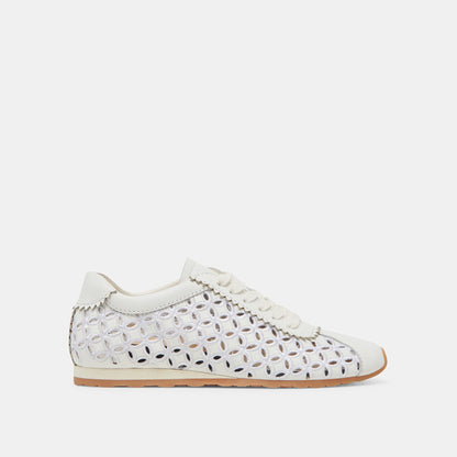 DANIE EYELET PERF SNEAKERS TRUE WHITE LEATHER | Dolce Vita