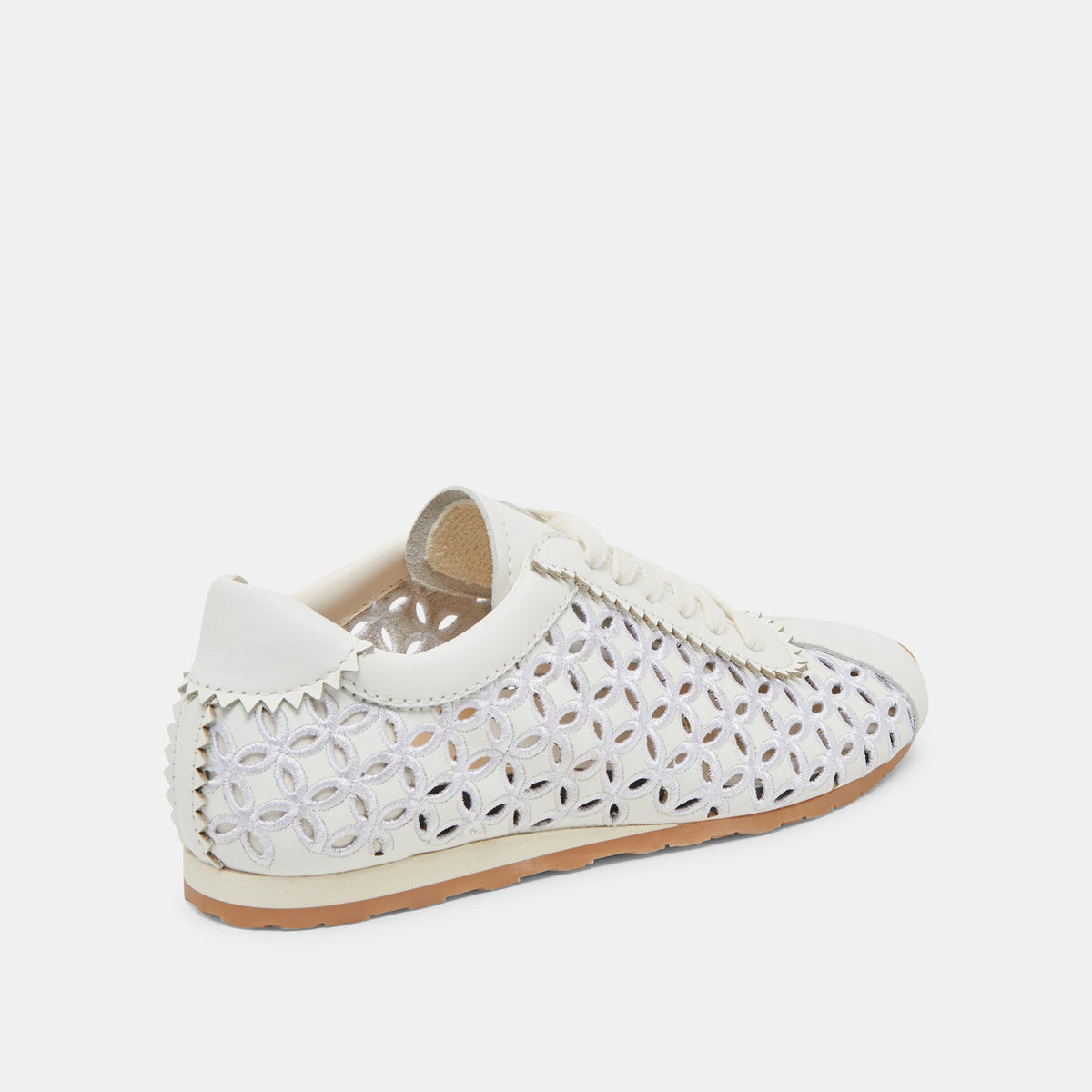DANIE EYELET PERF SNEAKERS TRUE WHITE LEATHER | Dolce Vita