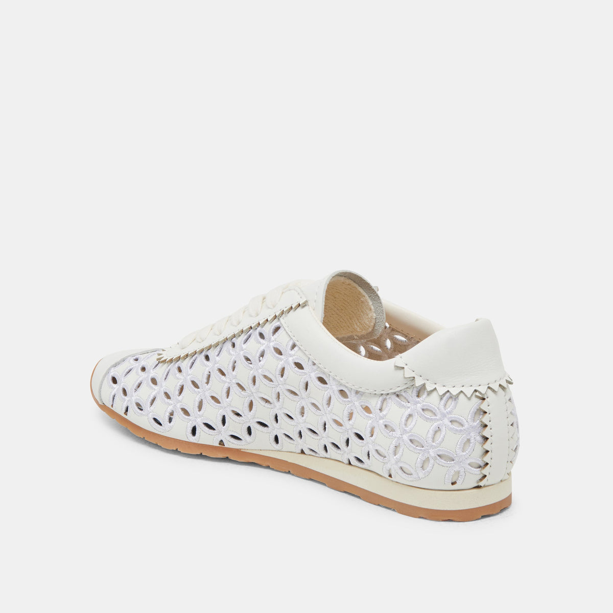DANIE EYELET PERF SNEAKERS TRUE WHITE LEATHER | Dolce Vita