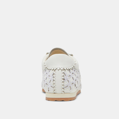 DANIE EYELET PERF SNEAKERS TRUE WHITE LEATHER | Dolce Vita