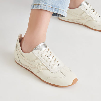 DELANY SNEAKERS OFF WHITE LEATHER | Dolce Vita