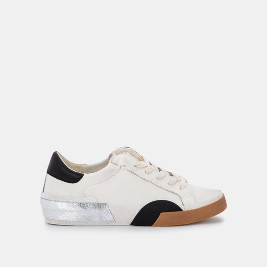 Zina Wide Sneakers White Black Leather | Dolce Vita