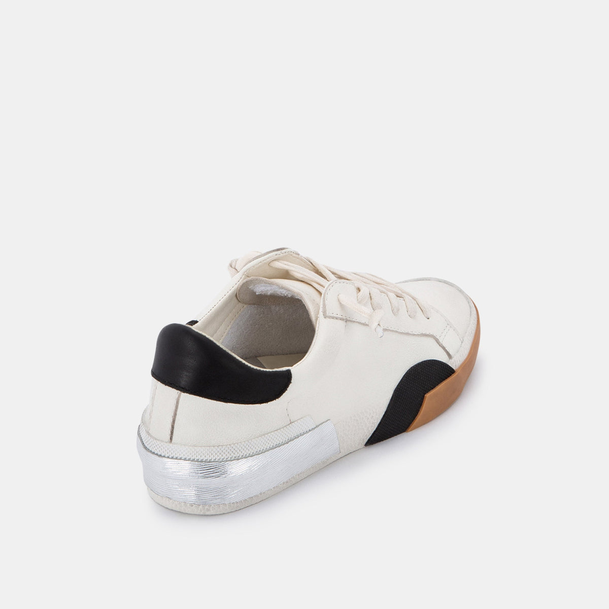 Zina Wide Sneakers White Black Leather | Dolce Vita
