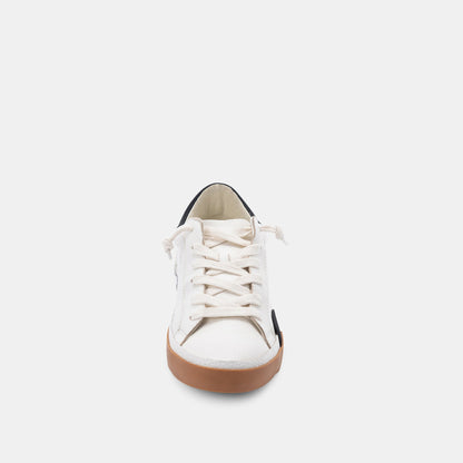 Zina Wide Sneakers White Black Leather | Dolce Vita