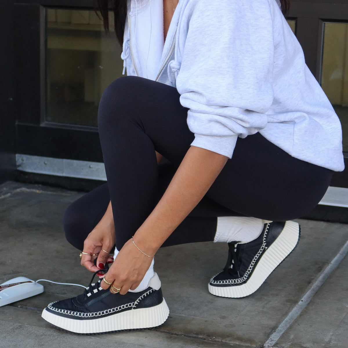 Dolen Black Nylon Sneakers | Dolce Vita