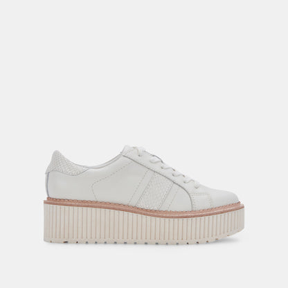 TIGER SNEAKERS WHITE LEATHER | Dolce Vita