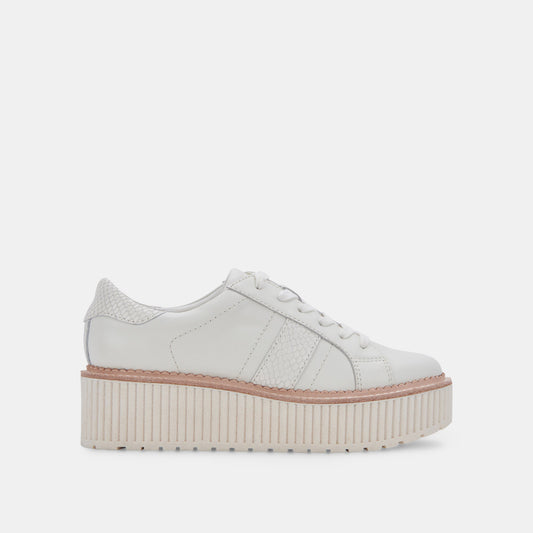 TIGER SNEAKERS WHITE LEATHER | Dolce Vita