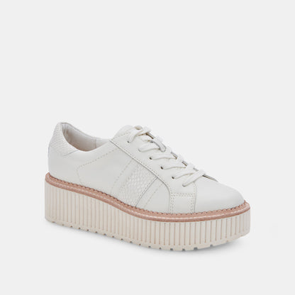TIGER SNEAKERS WHITE LEATHER | Dolce Vita