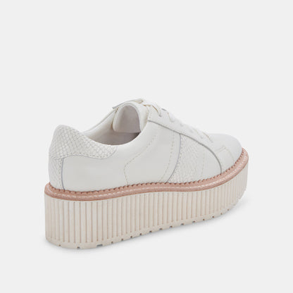 TIGER SNEAKERS WHITE LEATHER | Dolce Vita