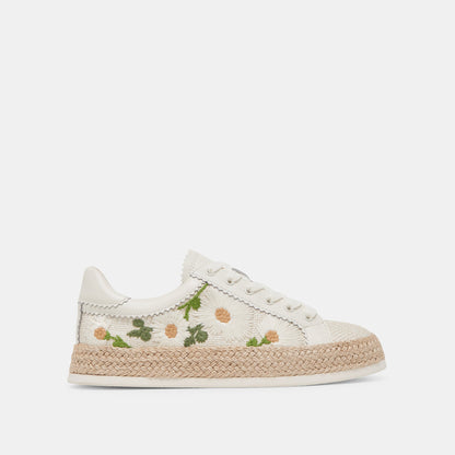AZALIA SNEAKERS WHITE FLORAL RAFFIA | Dolce Vita