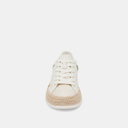 AZALIA SNEAKERS WHITE FLORAL RAFFIA | Dolce Vita