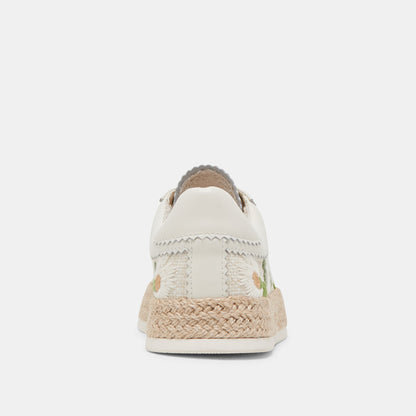 AZALIA SNEAKERS WHITE FLORAL RAFFIA | Dolce Vita