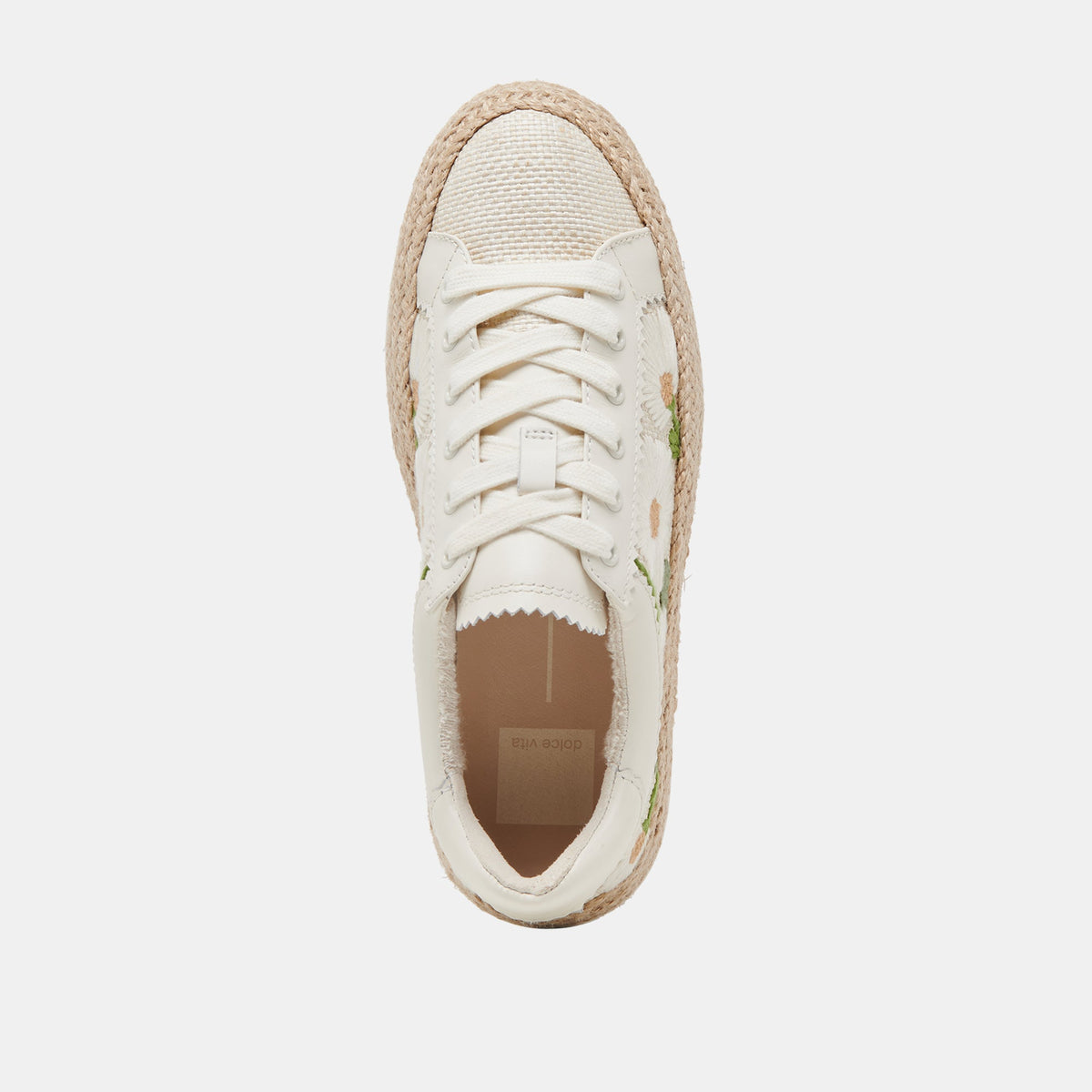 AZALIA SNEAKERS WHITE FLORAL RAFFIA | Dolce Vita