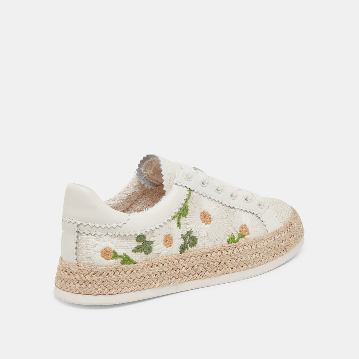 AZALIA SNEAKERS WHITE FLORAL RAFFIA | Dolce Vita