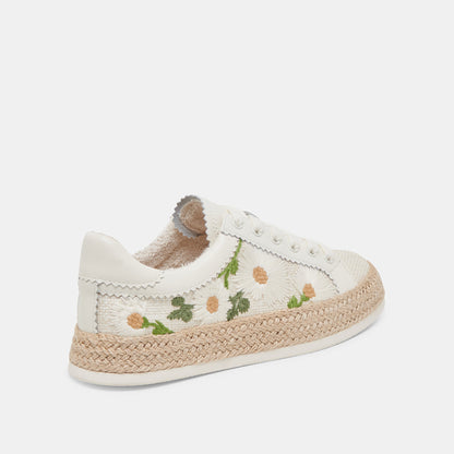AZALIA SNEAKERS WHITE FLORAL RAFFIA | Dolce Vita