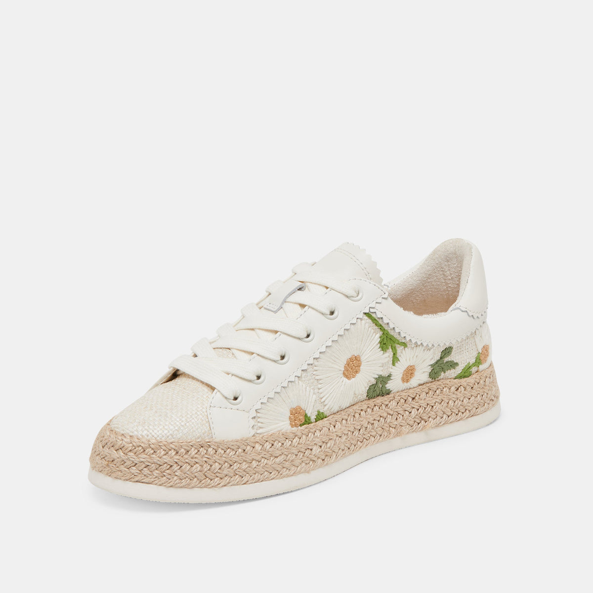 AZALIA SNEAKERS WHITE FLORAL RAFFIA | Dolce Vita