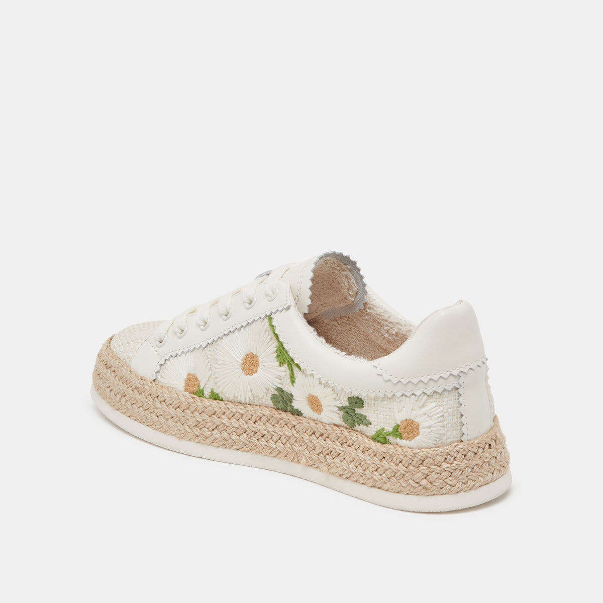 AZALIA SNEAKERS WHITE FLORAL RAFFIA | Dolce Vita