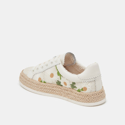AZALIA SNEAKERS WHITE FLORAL RAFFIA | Dolce Vita