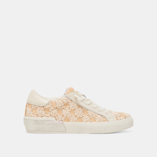 ZINA FLORAL SNEAKERS CREME FLORAL RAFFIA | Dolce Vita