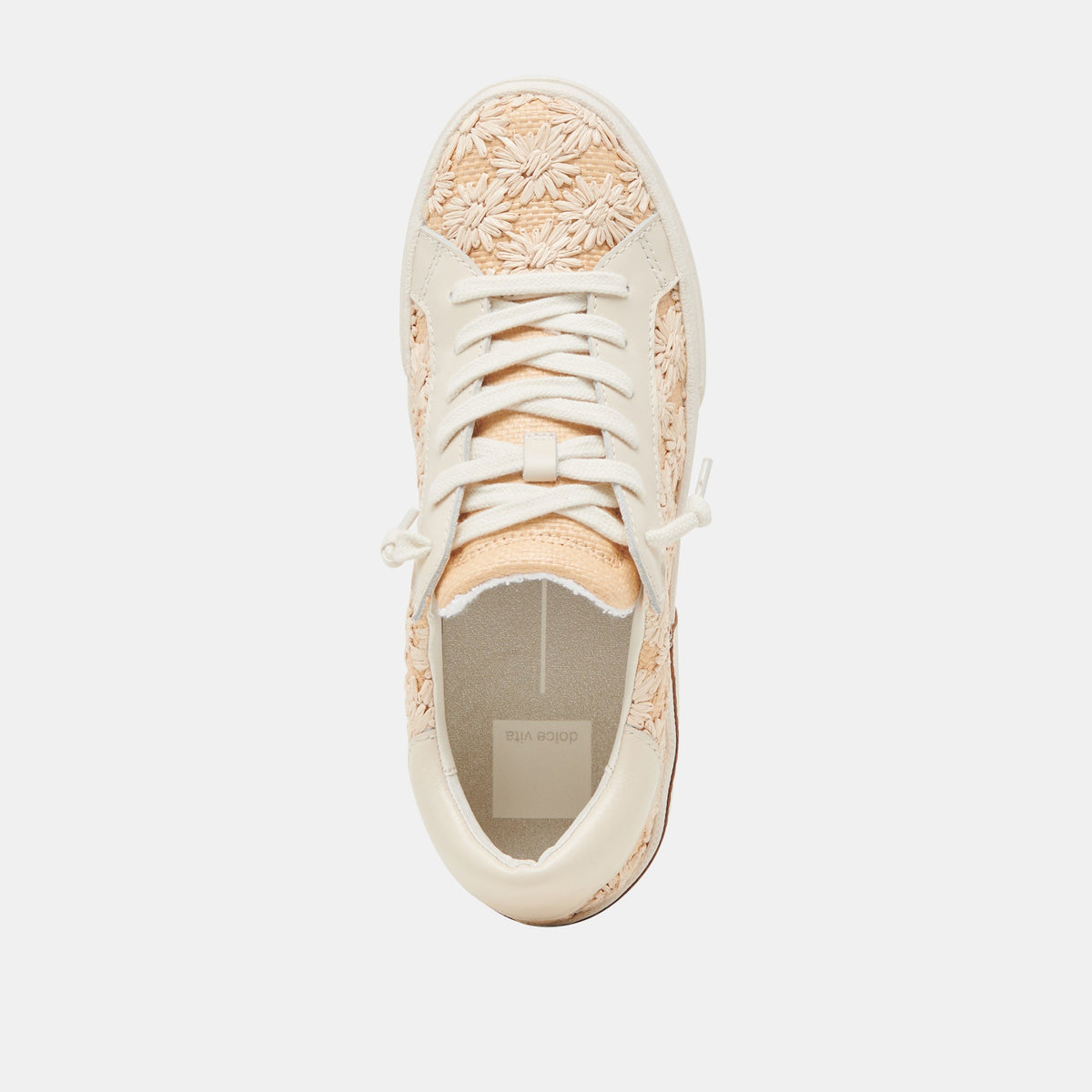 ZINA FLORAL SNEAKERS CREME FLORAL RAFFIA | Dolce Vita