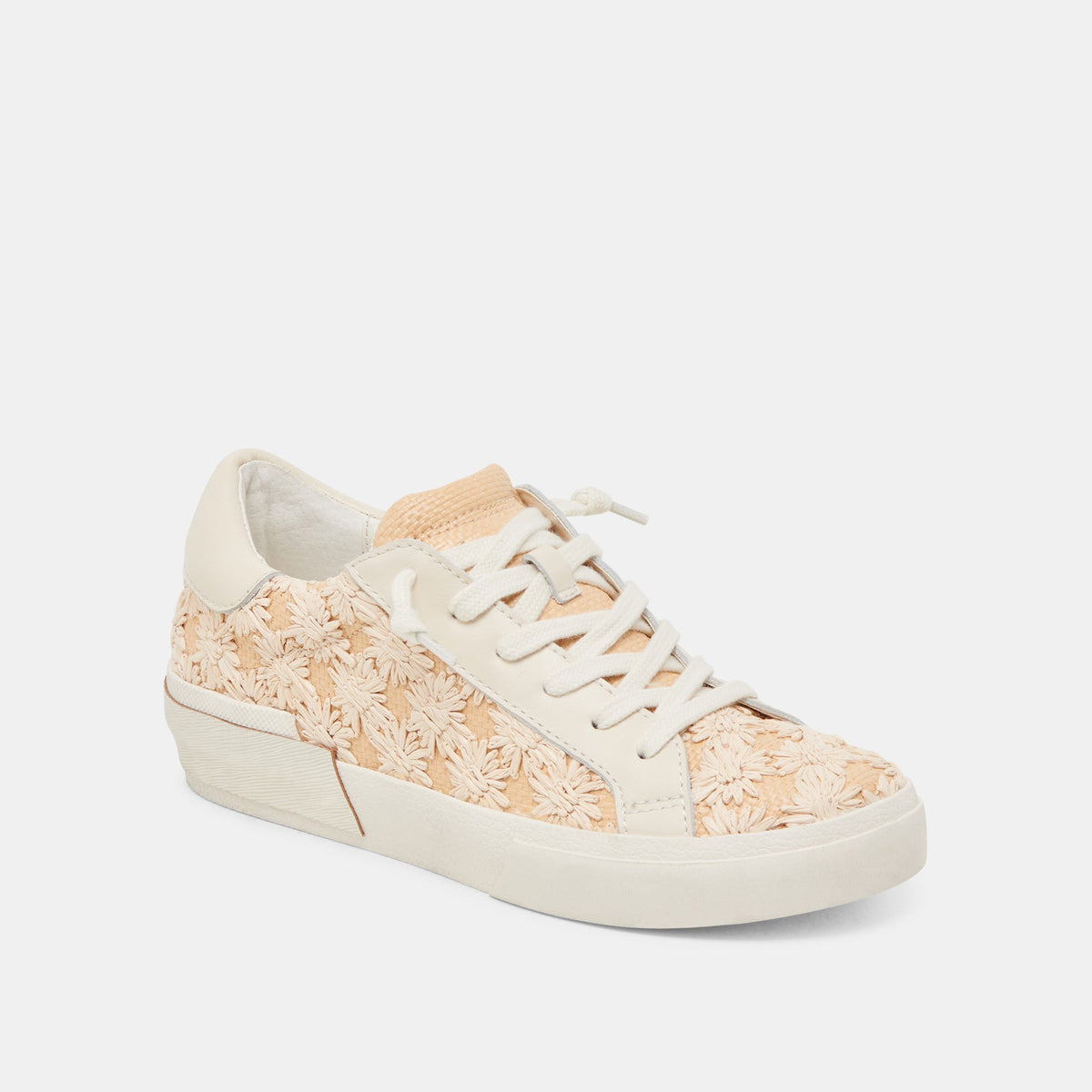 ZINA FLORAL SNEAKERS CREME FLORAL RAFFIA | Dolce Vita