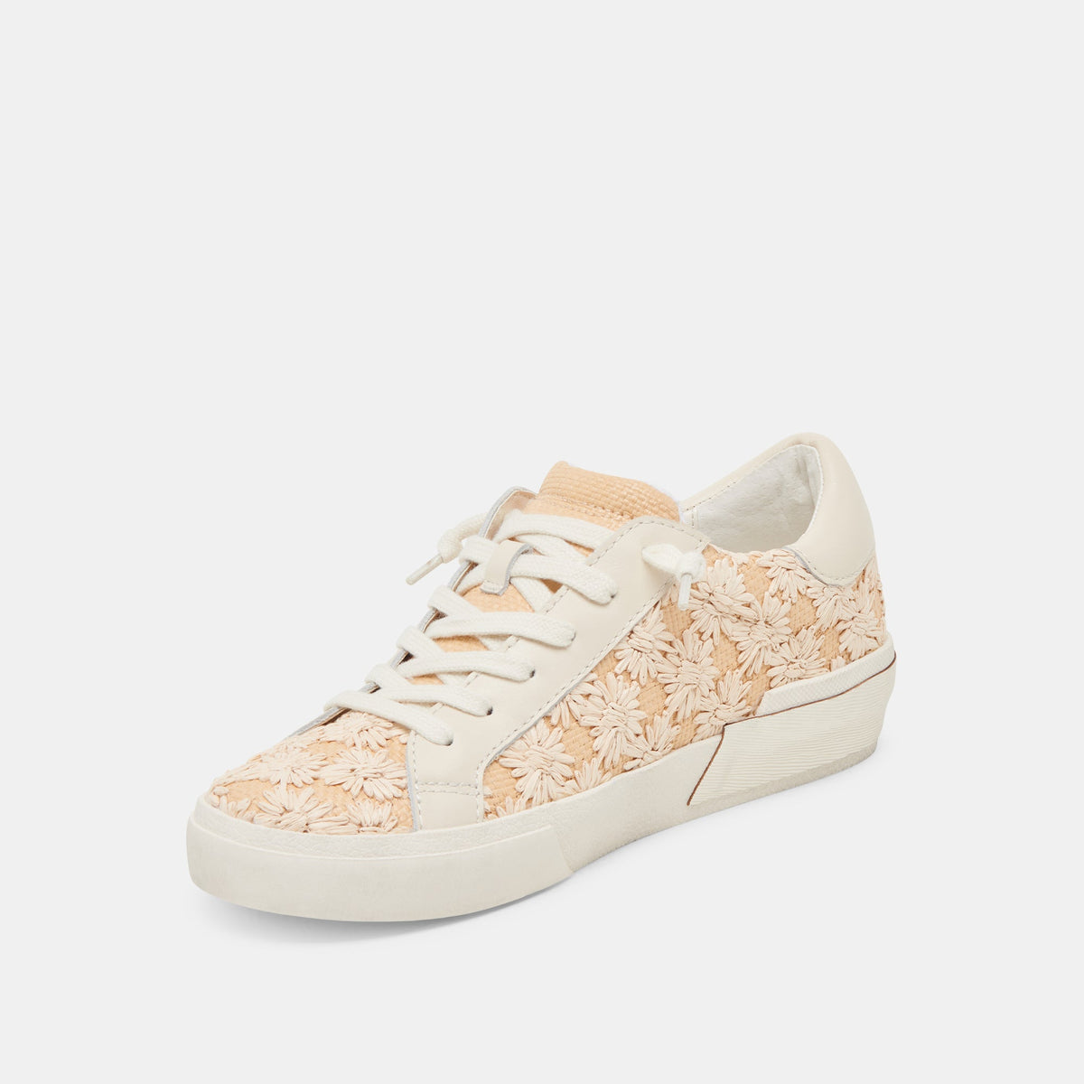 ZINA FLORAL SNEAKERS CREME FLORAL RAFFIA | Dolce Vita