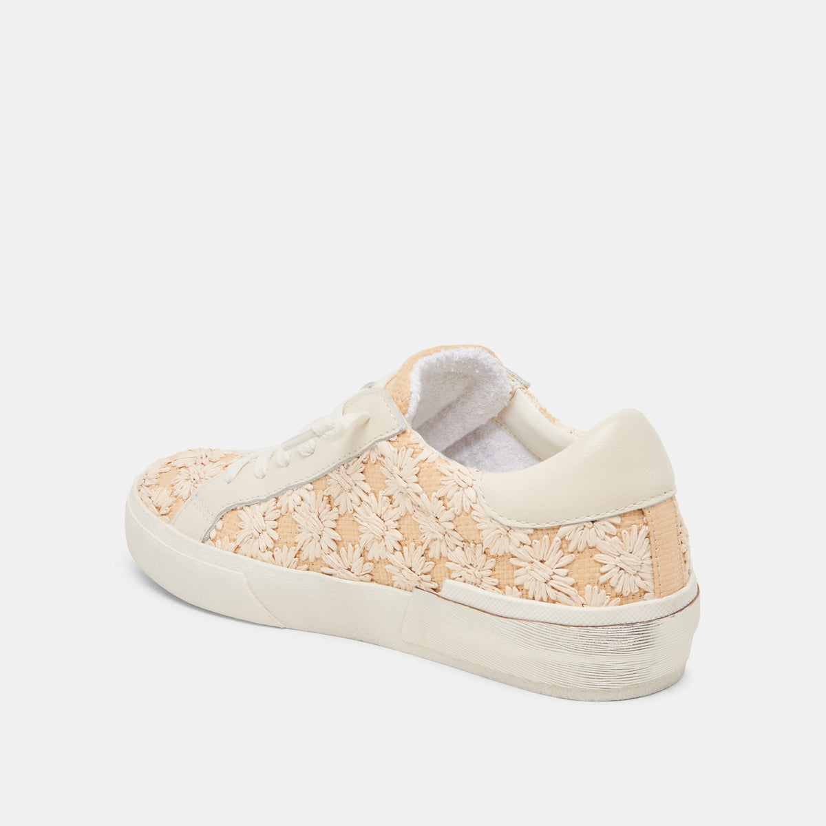 ZINA FLORAL SNEAKERS CREME FLORAL RAFFIA | Dolce Vita