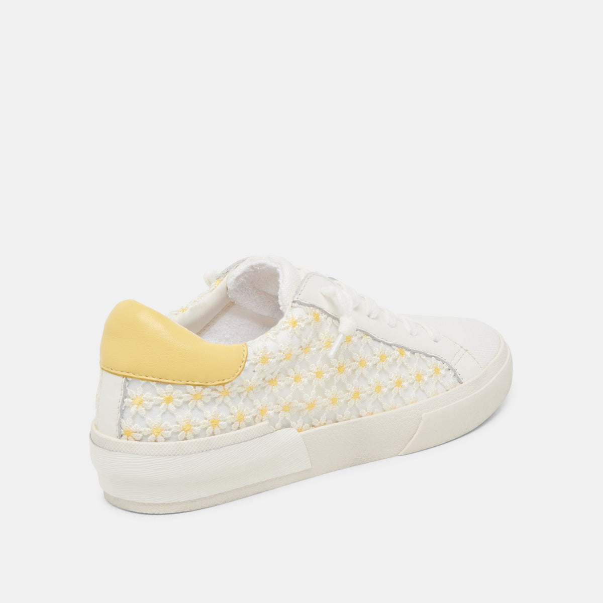 ZINA FLORAL SNEAKERS WHITE YELLOW FLORAL MESH | Dolce Vita