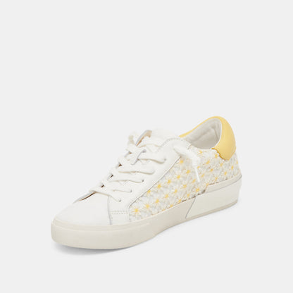 ZINA FLORAL SNEAKERS WHITE YELLOW FLORAL MESH | Dolce Vita