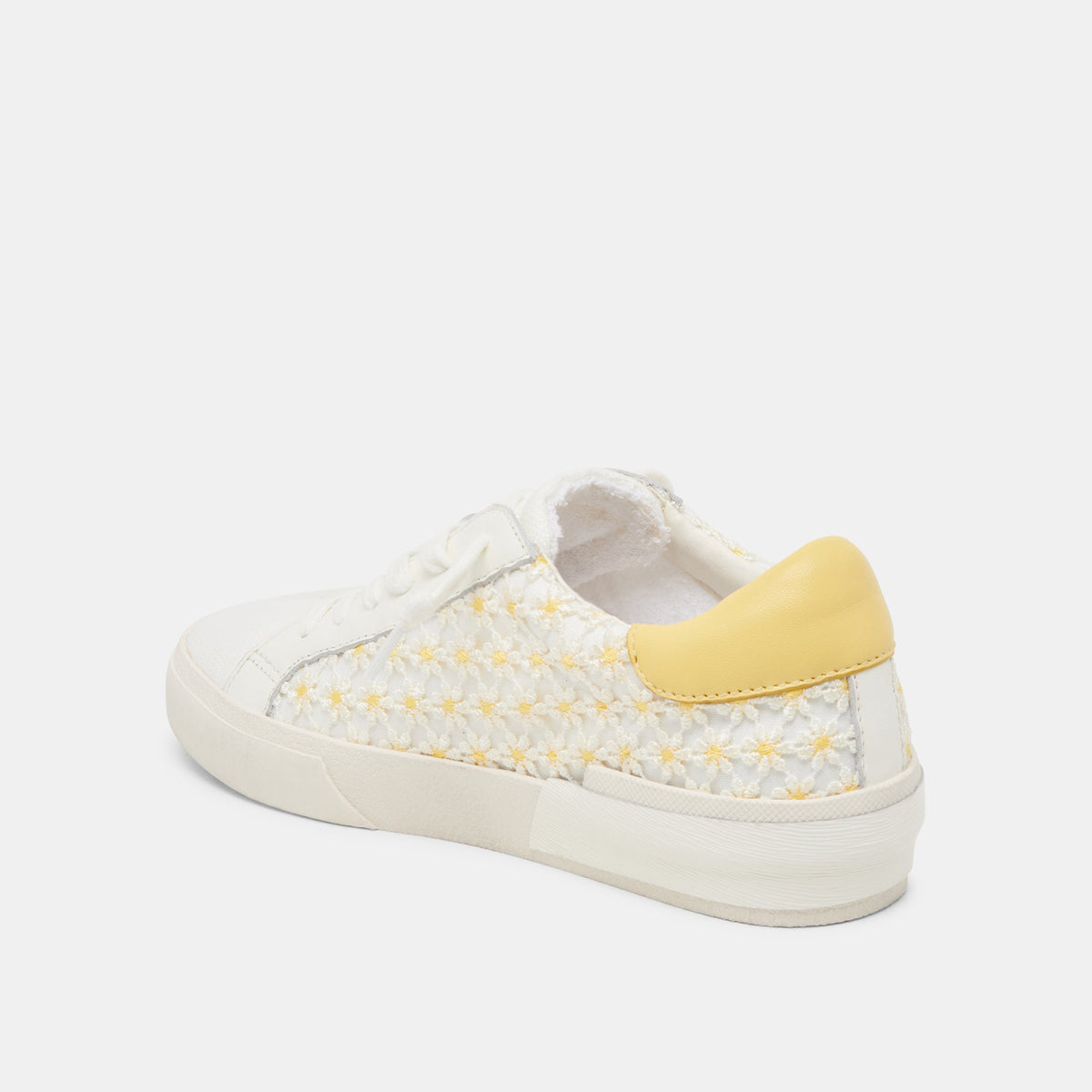 ZINA FLORAL SNEAKERS WHITE YELLOW FLORAL MESH | Dolce Vita