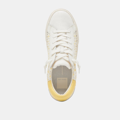 ZINA FLORAL SNEAKERS WHITE YELLOW FLORAL MESH | Dolce Vita