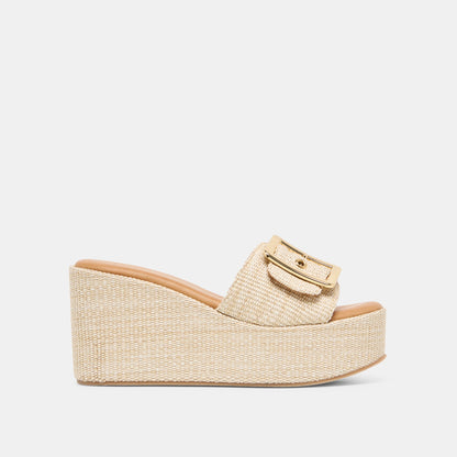 Jilian Lt Natural Raffia Wedges | Dolce Vita
