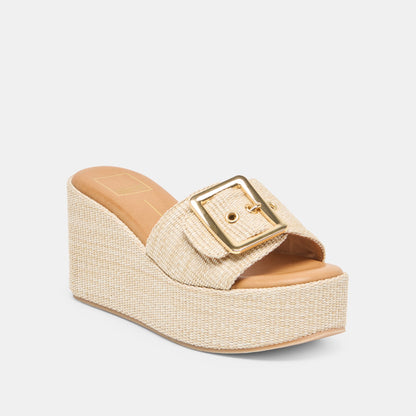 Jilian Lt Natural Raffia Wedges | Dolce Vita