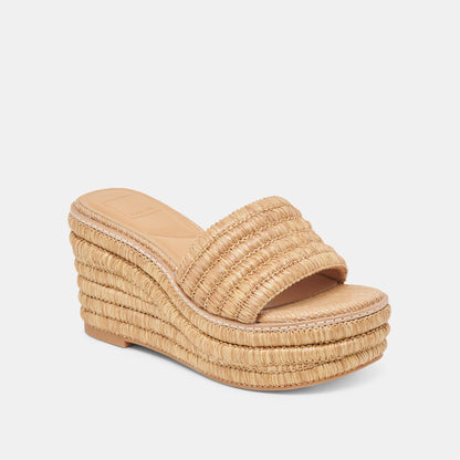 Throne Lt Natural Raffia Wedges | Dolce Vita