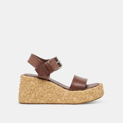 Auri Dk Brown Leather Wedges | Dolce Vita