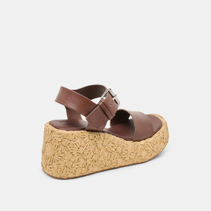 Auri Dk Brown Leather Wedges | Dolce Vita