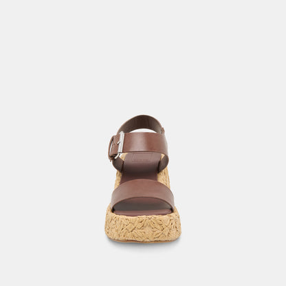 Auri Dk Brown Leather Wedges | Dolce Vita