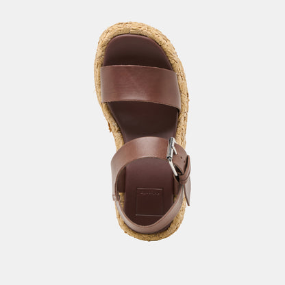 Auri Dk Brown Leather Wedges | Dolce Vita