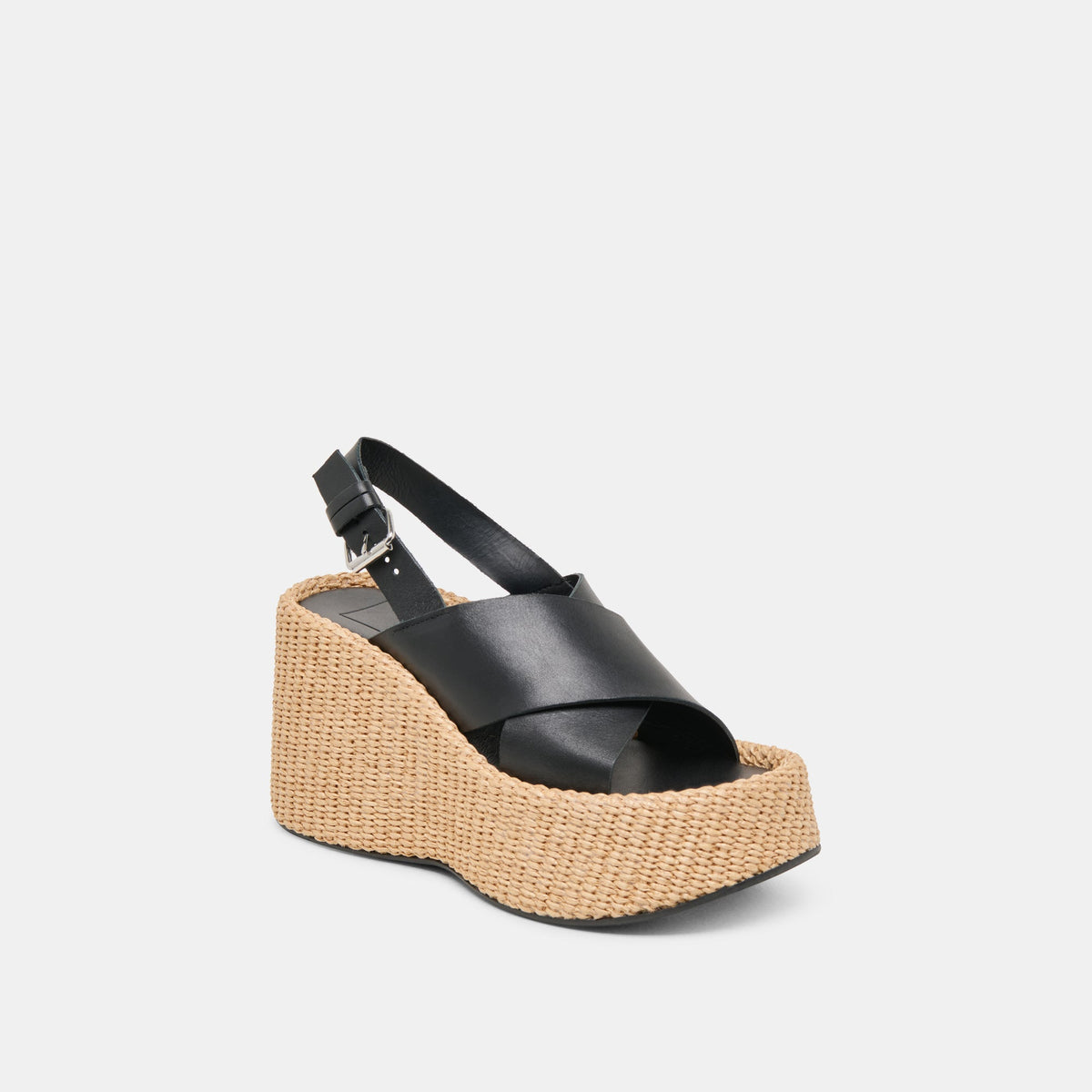 SKYLAR WEDGES BLACK LEATHER | Dolce Vita
