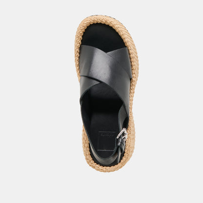 SKYLAR WEDGES BLACK LEATHER | Dolce Vita