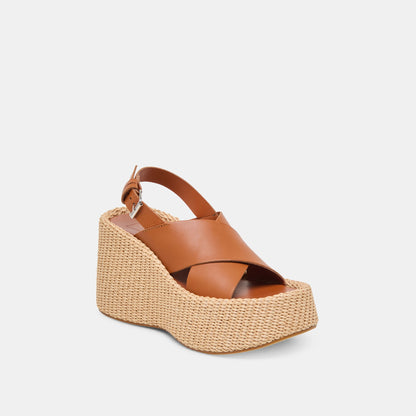 SKYLAR WEDGES BROWN LEATHER | Dolce Vita