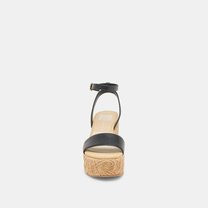 TALISA WEDGES BLACK LEATHER | Dolce Vita