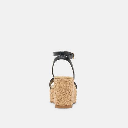 TALISA WEDGES BLACK LEATHER | Dolce Vita