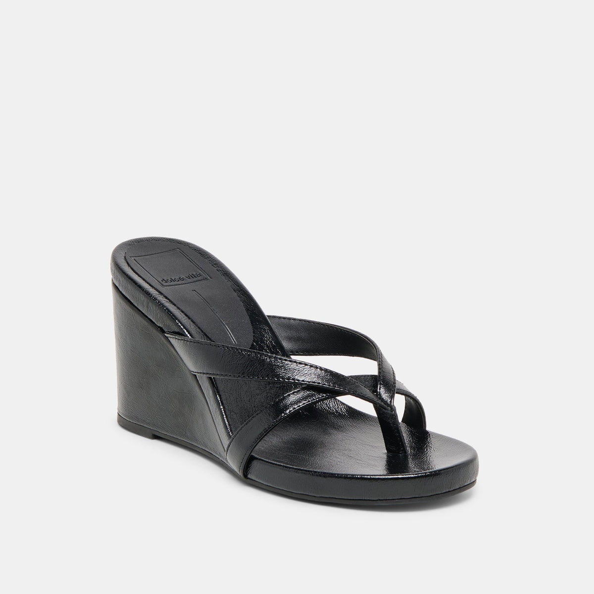 Helan Black Leather Wedges | Dolce Vita