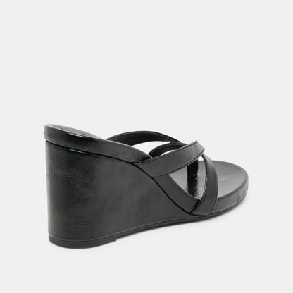 Helan Black Leather Wedges | Dolce Vita
