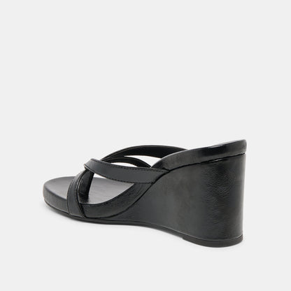 Helan Black Leather Wedges | Dolce Vita