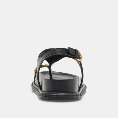 Stefan Black Leather Sandals | Dolce Vita