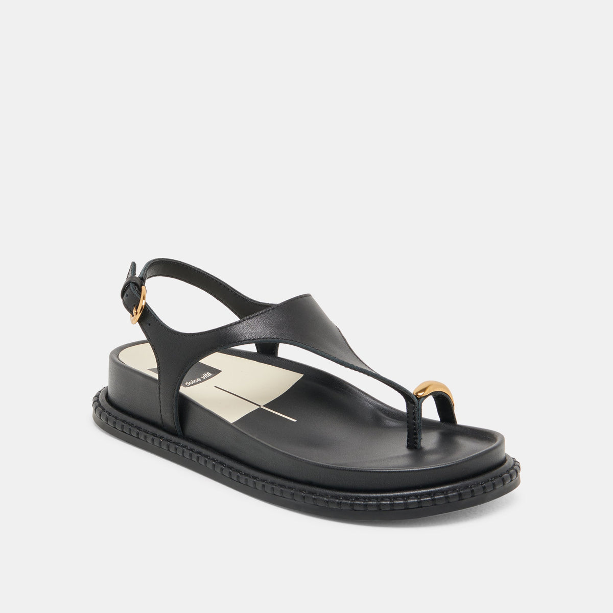 Stefan Black Leather Sandals | Dolce Vita