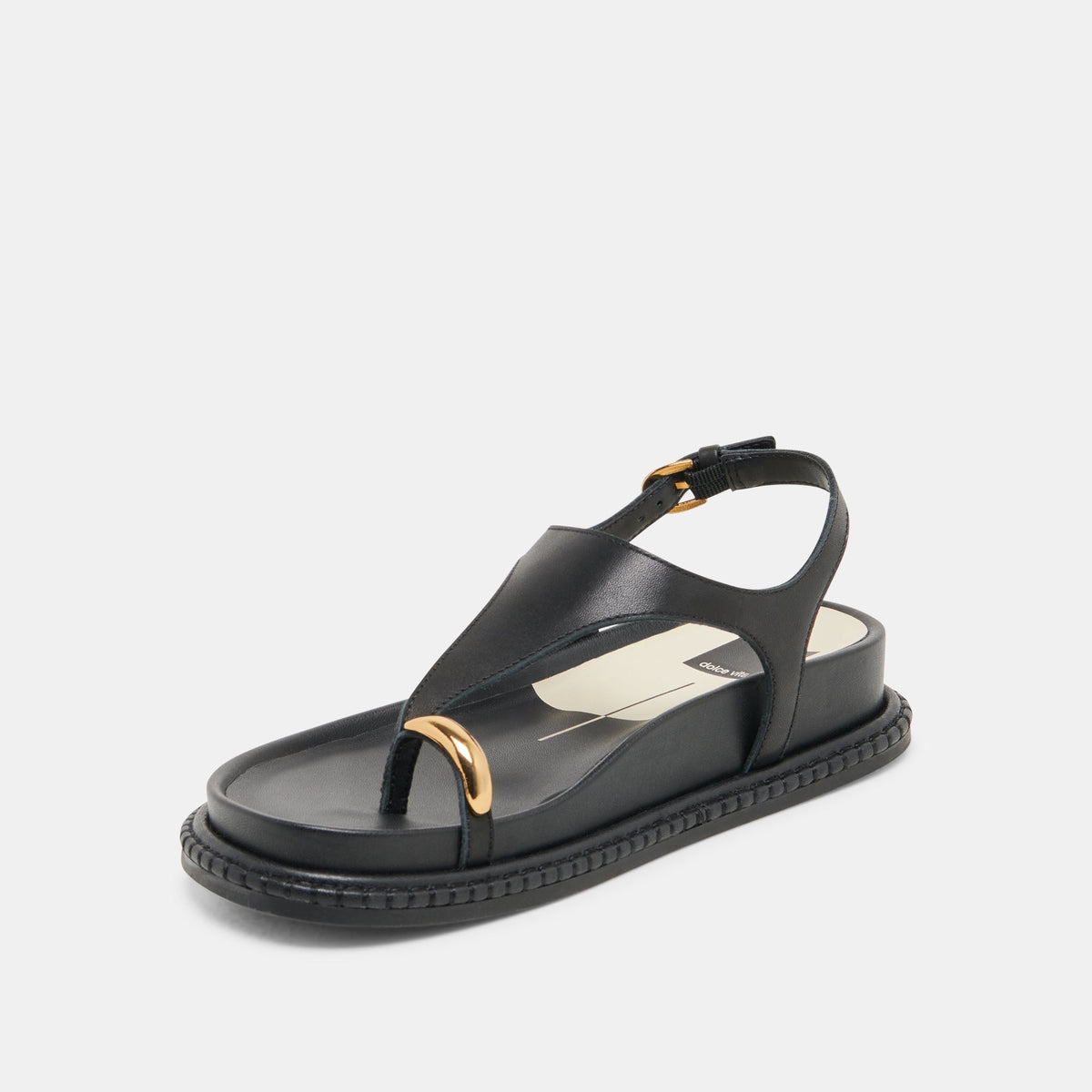 Stefan Black Leather Sandals | Dolce Vita